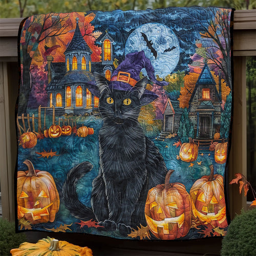 Dark Night Halloween Cat WM2608013CL Quilt