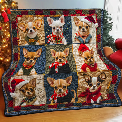 Joyful Christmas Chihuahua WM2808054CL Quilt