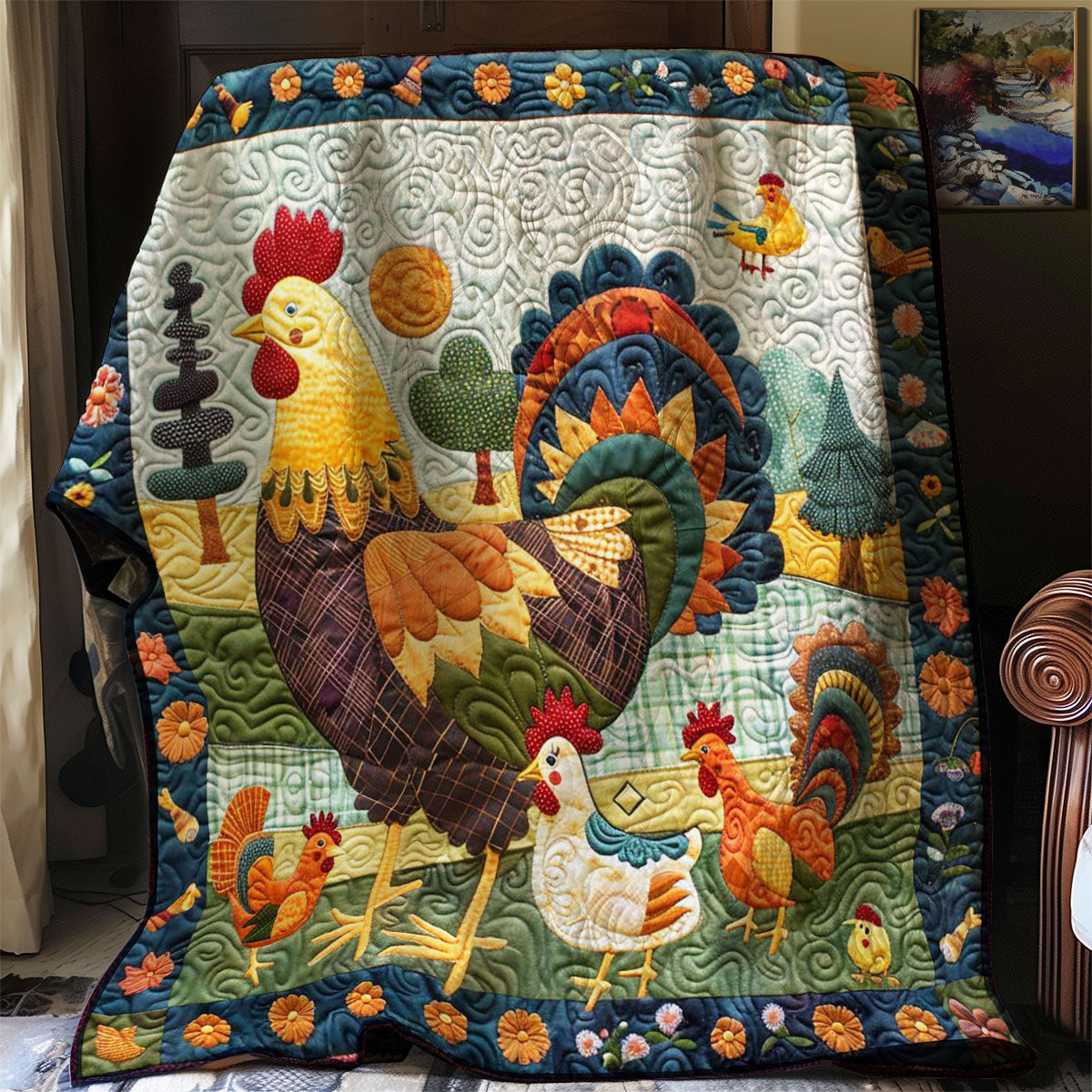 Chicken Family Farm WP2907008CL Quilt