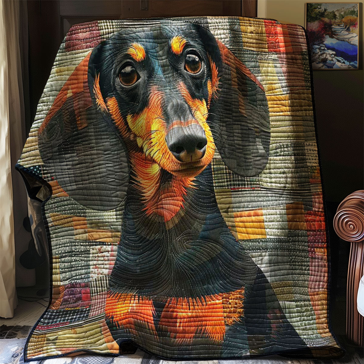 Dachshund Dog Portrait WP2907019CL Quilt