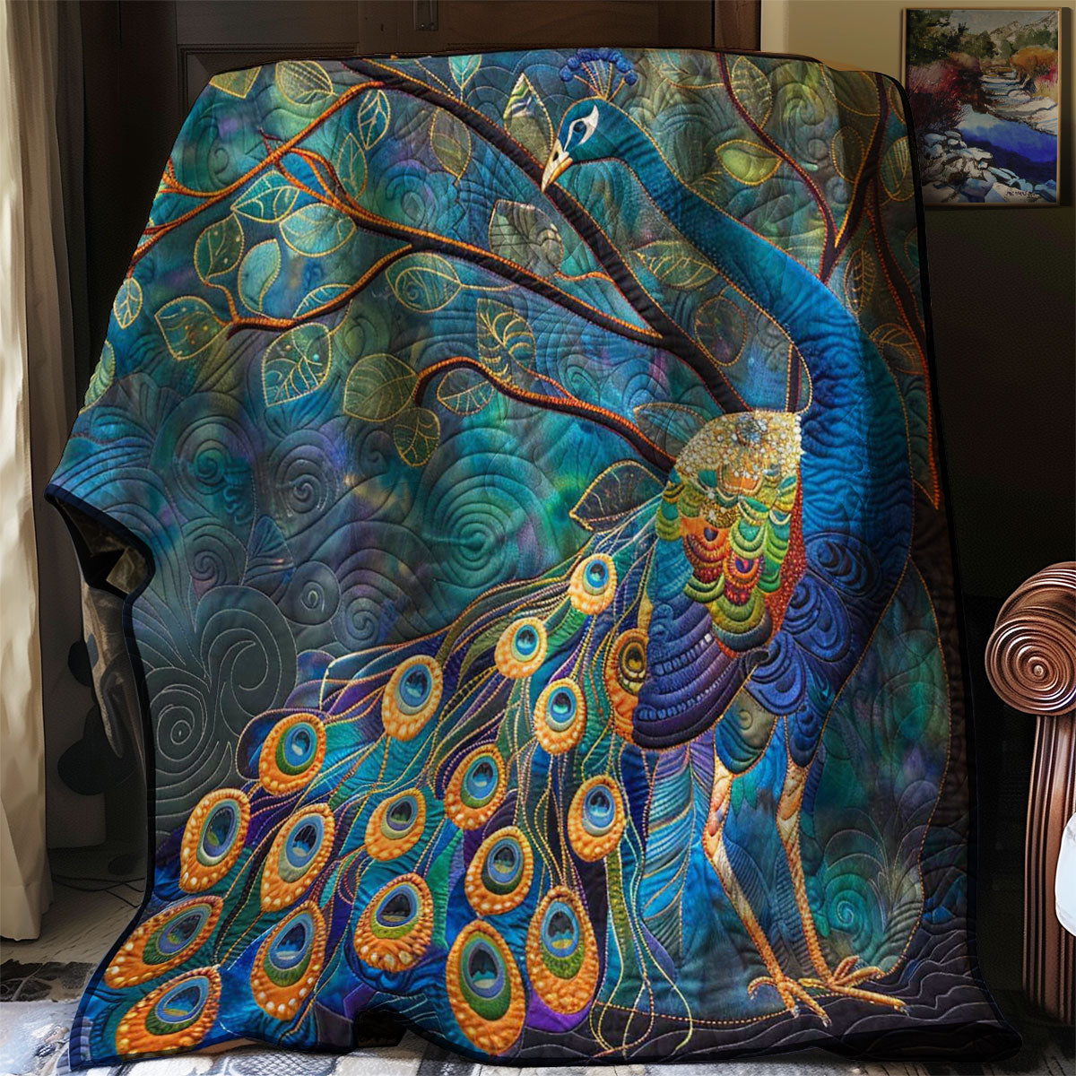 Elegant Peacock on Tree WP2907012CL Quilt