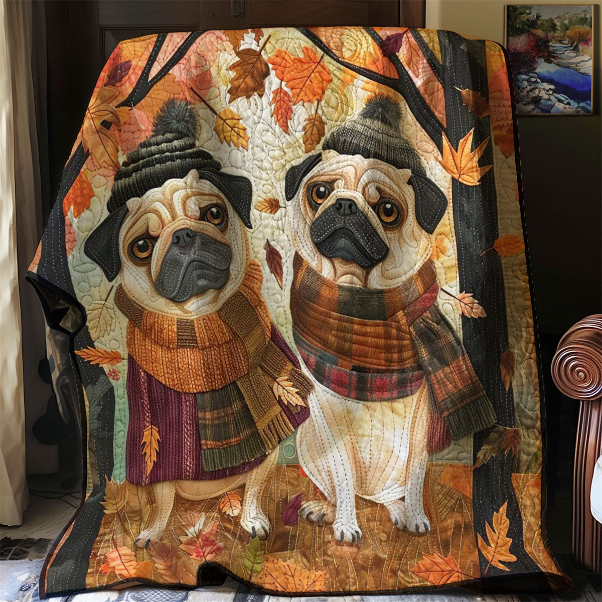 French Bulldogs Autume WP2907017CL Quilt