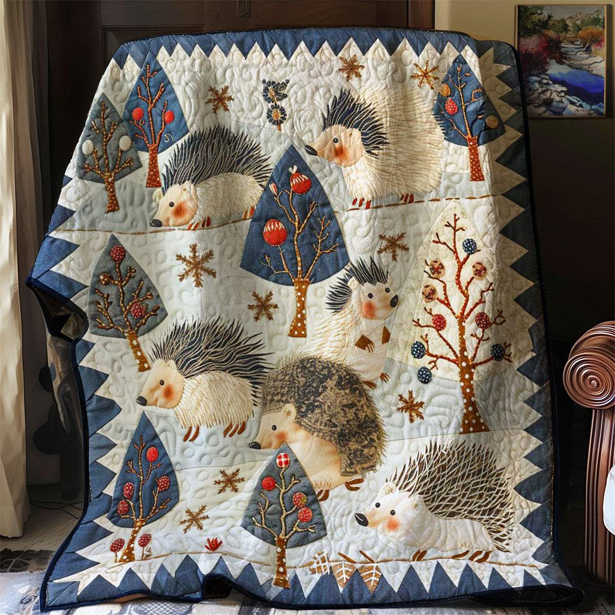 Hedgehogs Christmas Tree WP2907004CL Quilt