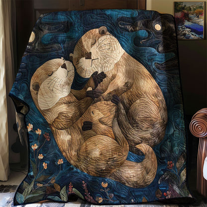 Hugging Otters Night WP2907010CL Quilt