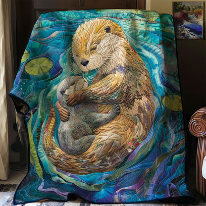 Otter Moms with Child WP2907011CL Quilt