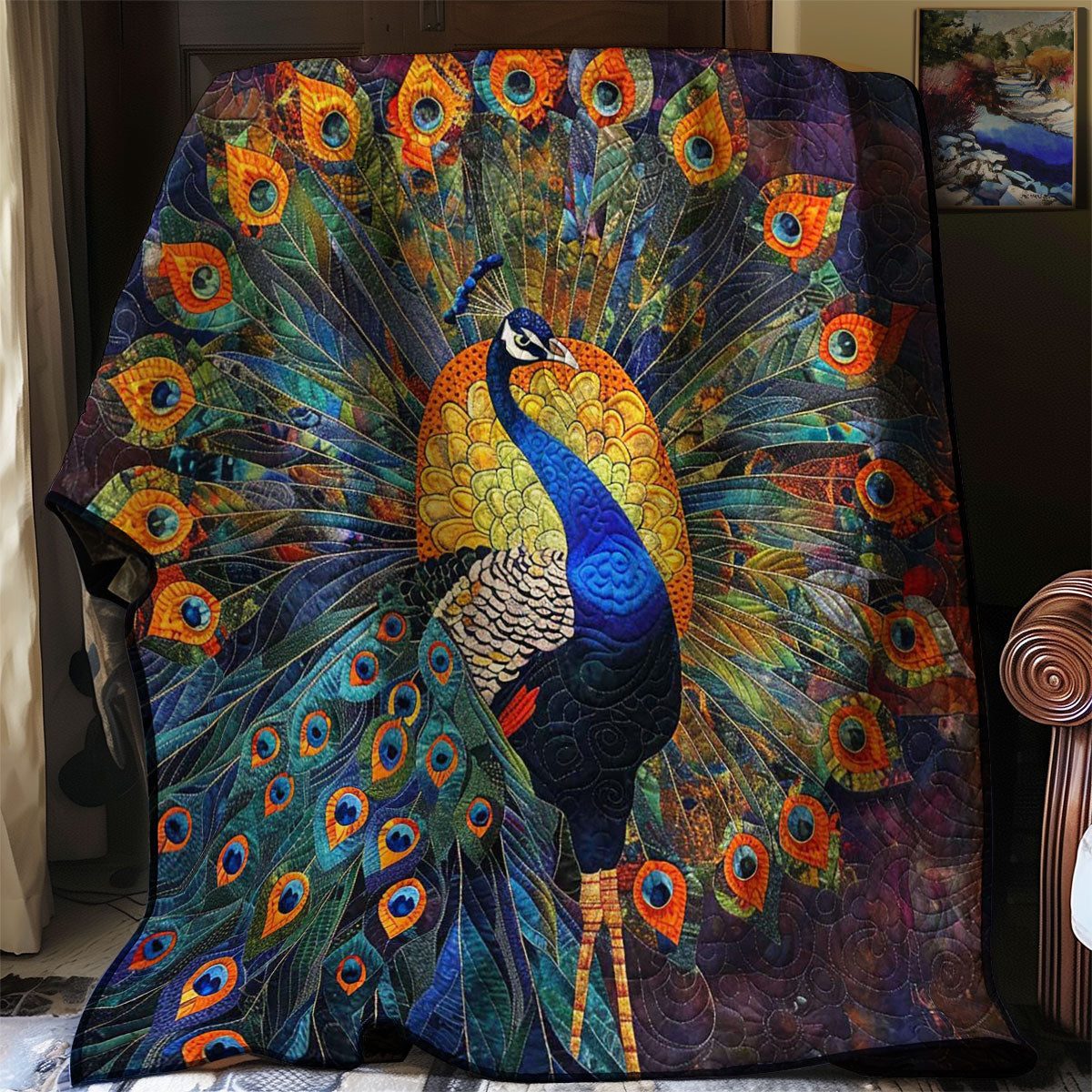 Peacock Tails Portrait WP2907013CL Quilt