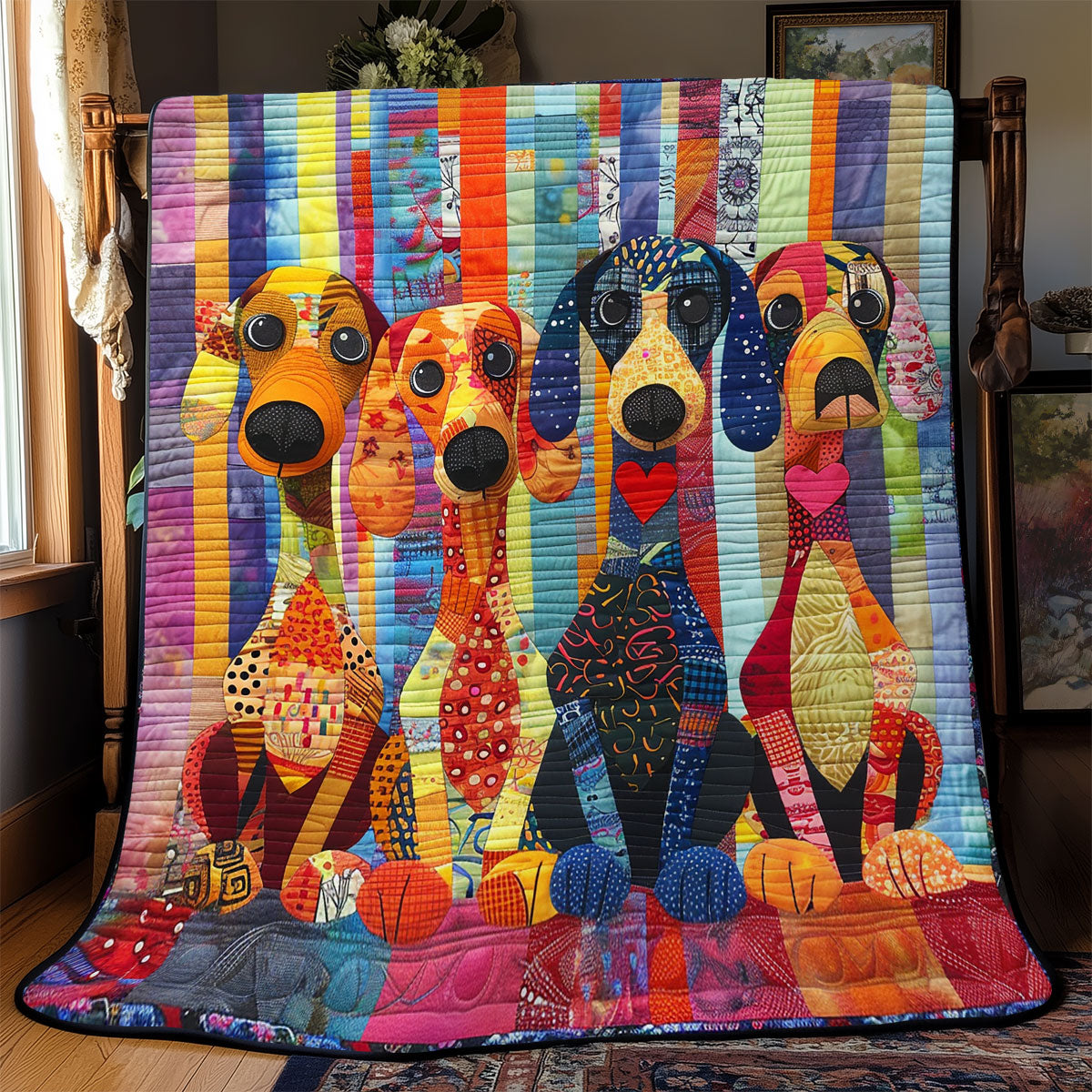 Affectionate Dachshund WN2208073CL Quilt