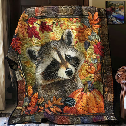 Autumn Leaves Raccoon WN1508056CL Quilt