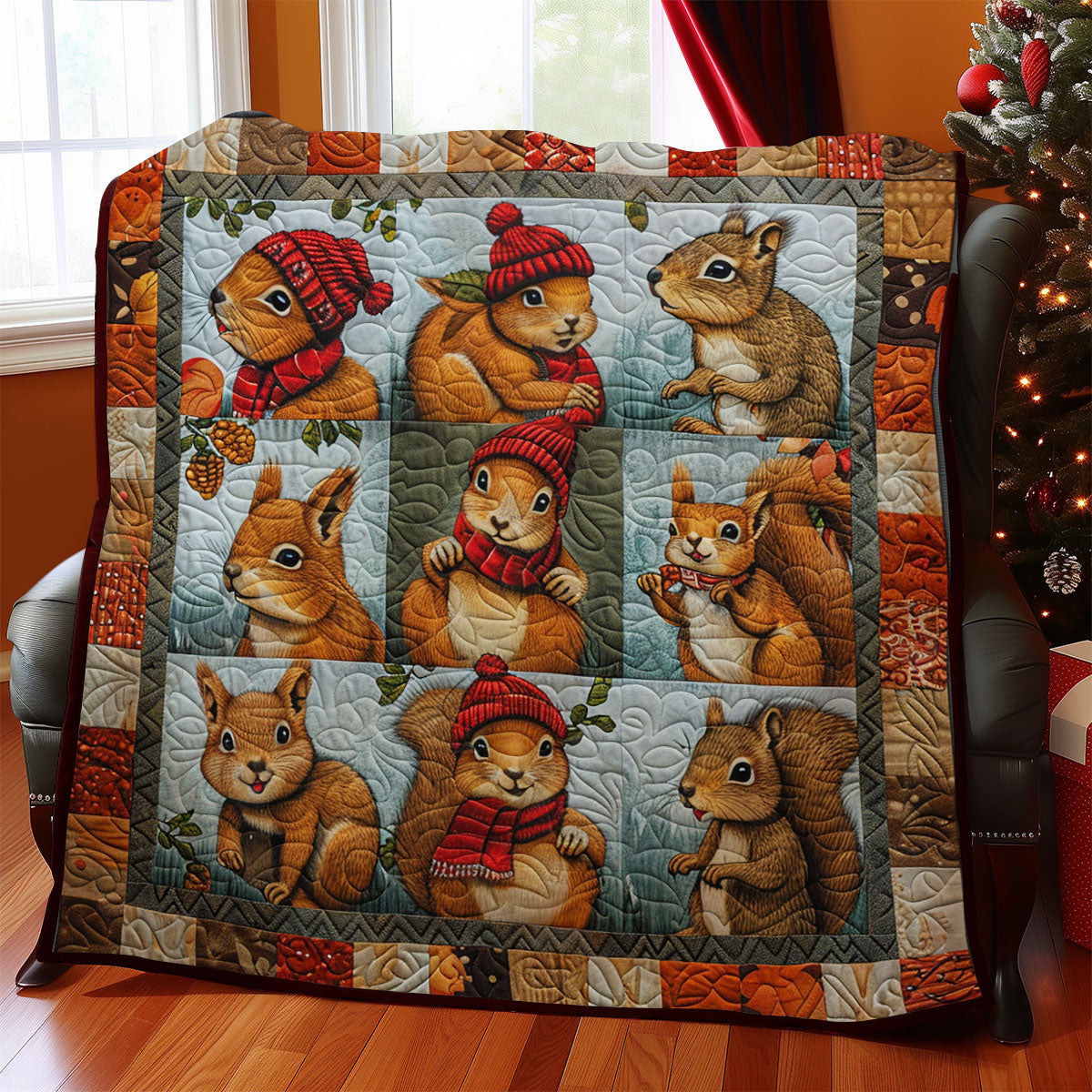 Autumn Squirrel SR2108010CL Quilt