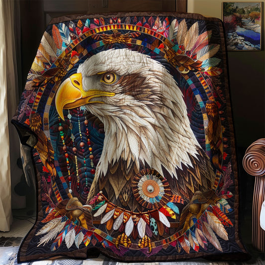 Bald Eagle And Feathers WM2408046CL Quilt