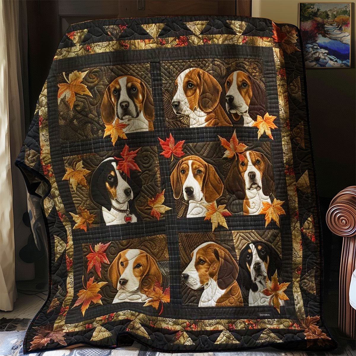 Beagle Family WN0808021CL Quilt