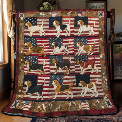 Beagle's Flag Waving Fun WN2608079CL Quilt