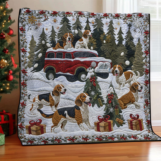 Beagles And Red Truck SR1508019CL Quilt