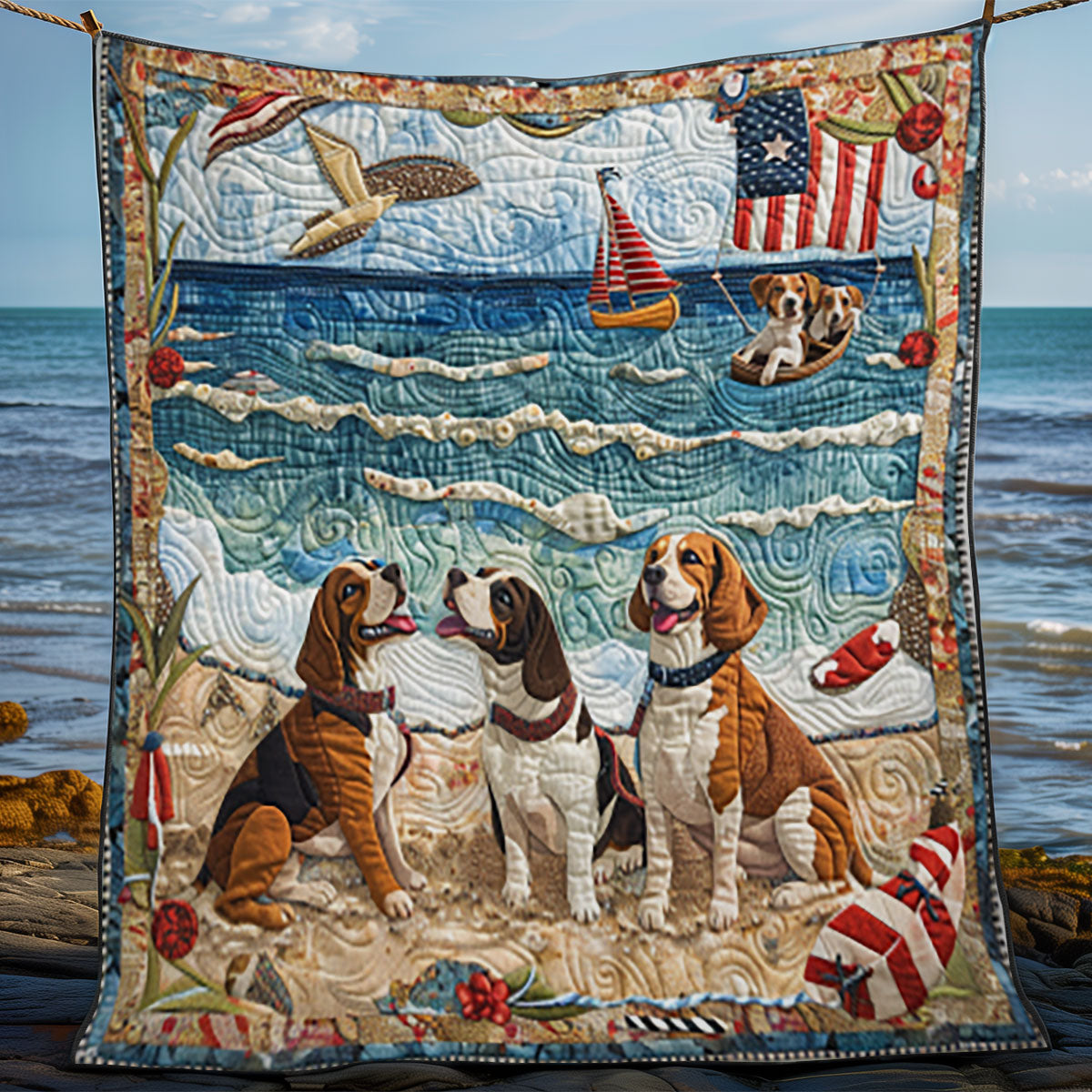 Beagles Vocation SR1008055CL Quilt