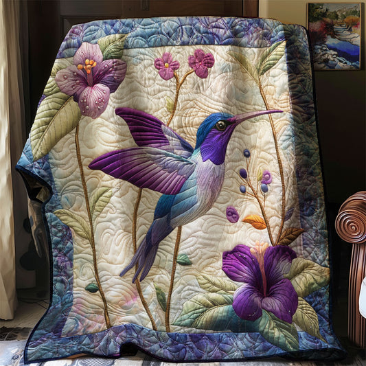 Beautiful Purple Hummingbird WM3008002CL Quilt