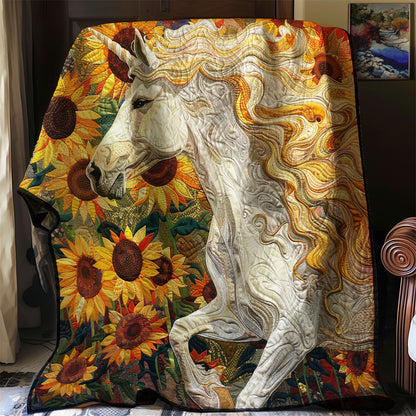 Beautiful White Horse WM0909002CL Quilt