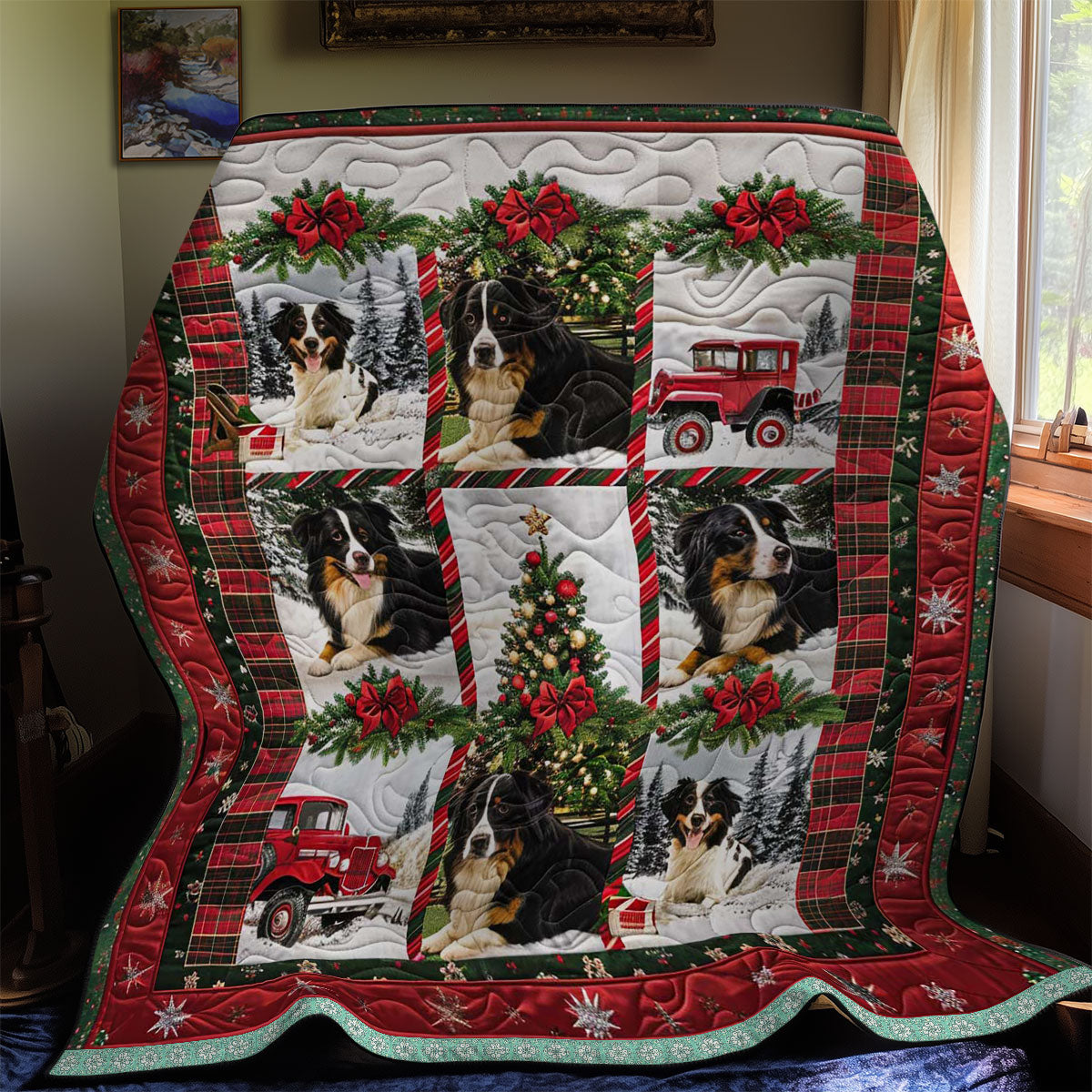 Bernese Mountain Christmas Adventure WN3008005CL Quilt