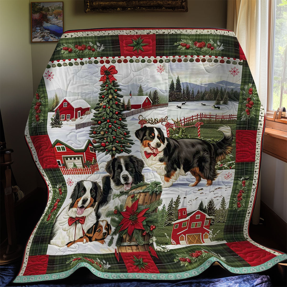 Bernese Mountain Holiday Cheer WN3008009CL Quilt