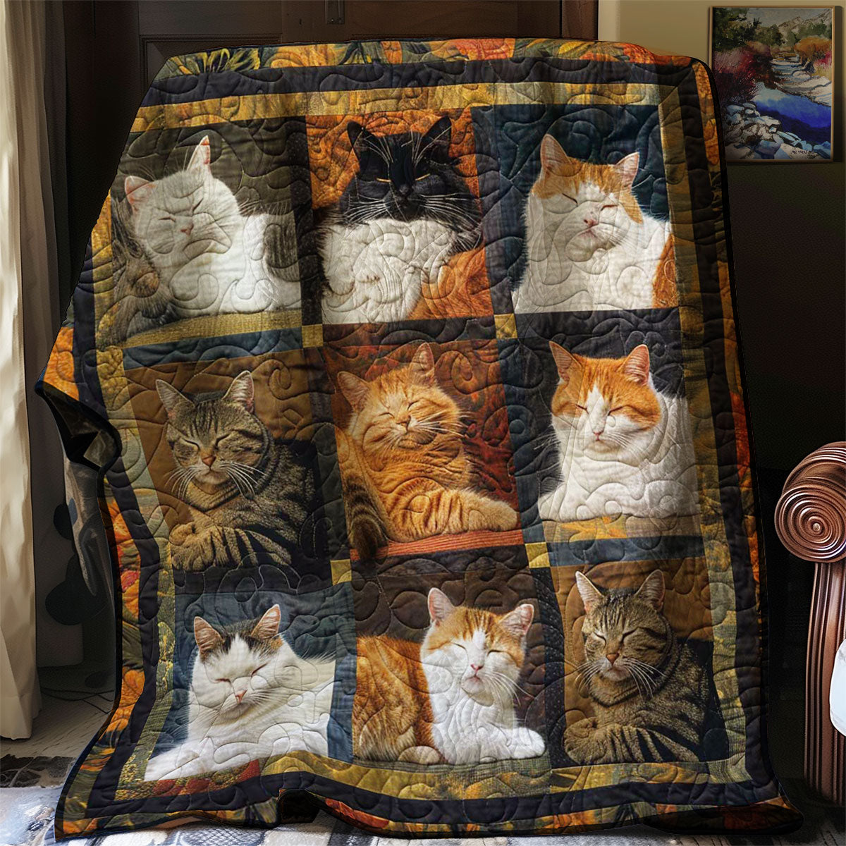 Blissful Naps Cats WN1508041CL Quilt