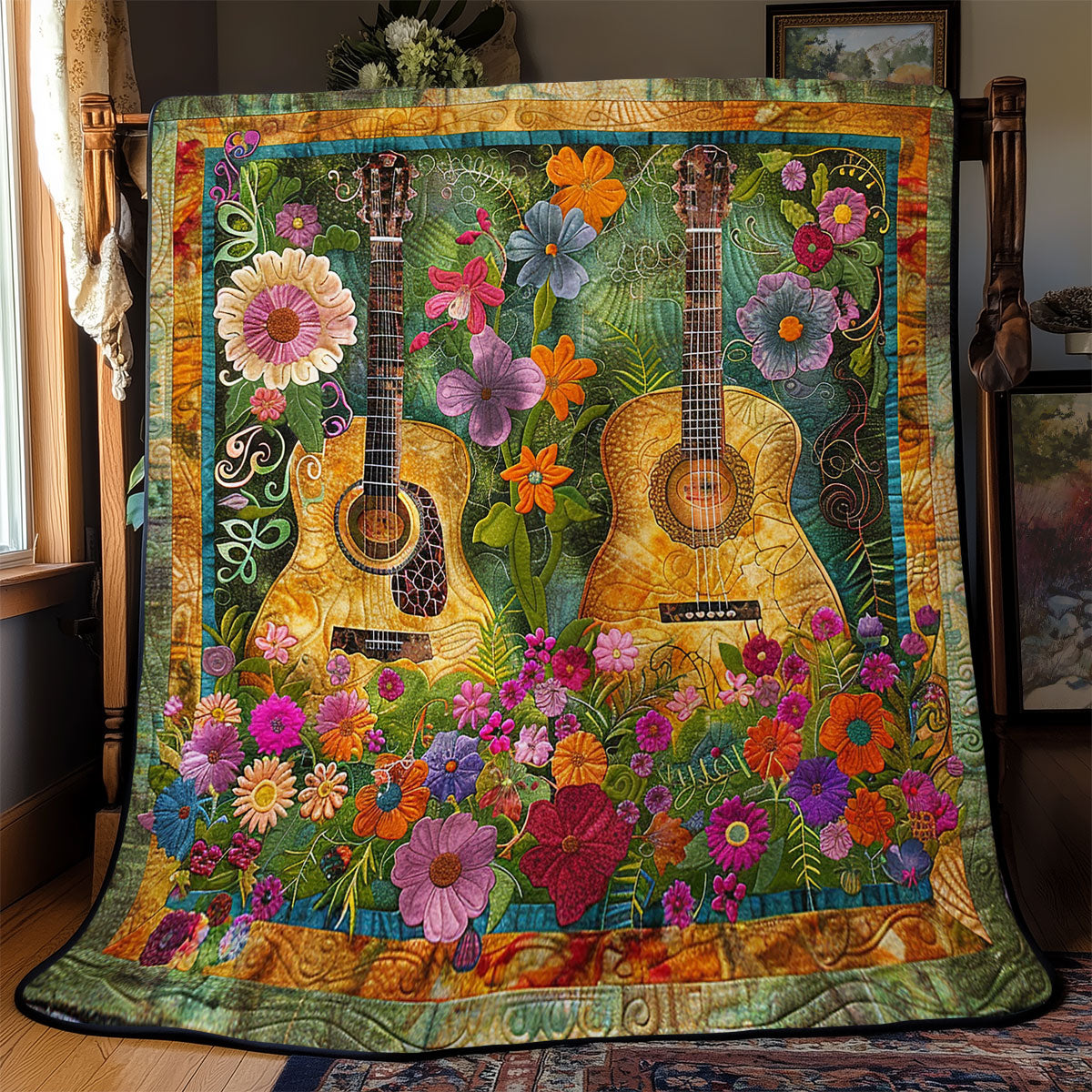 Blossoming Guitar Melodies WN2208141CL Quilt