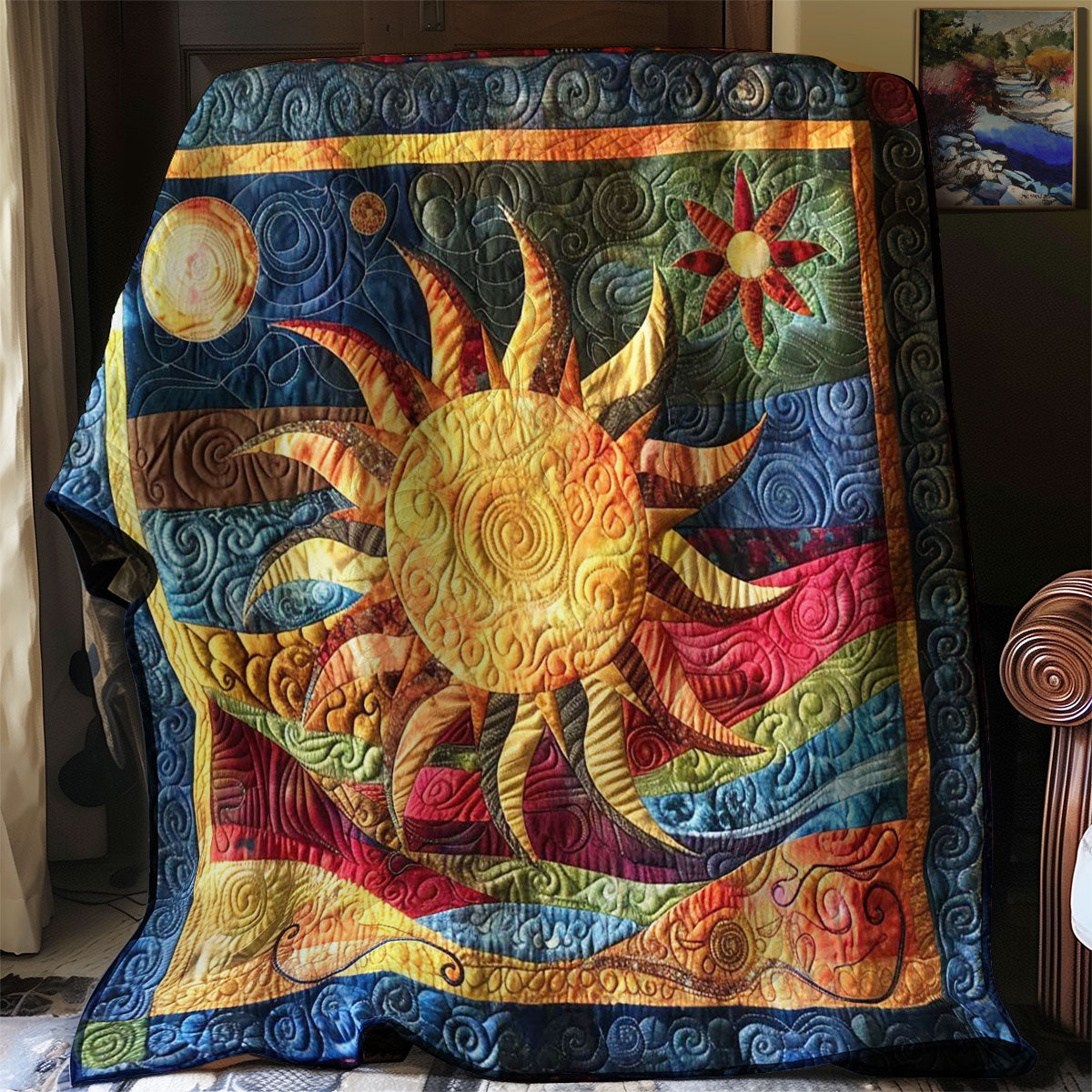 Bohemian Sun & Planets Throw WN1008066CL Quilt