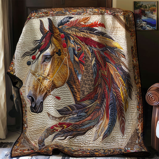 Brown Horse And Feather WM1308038CL Quilt