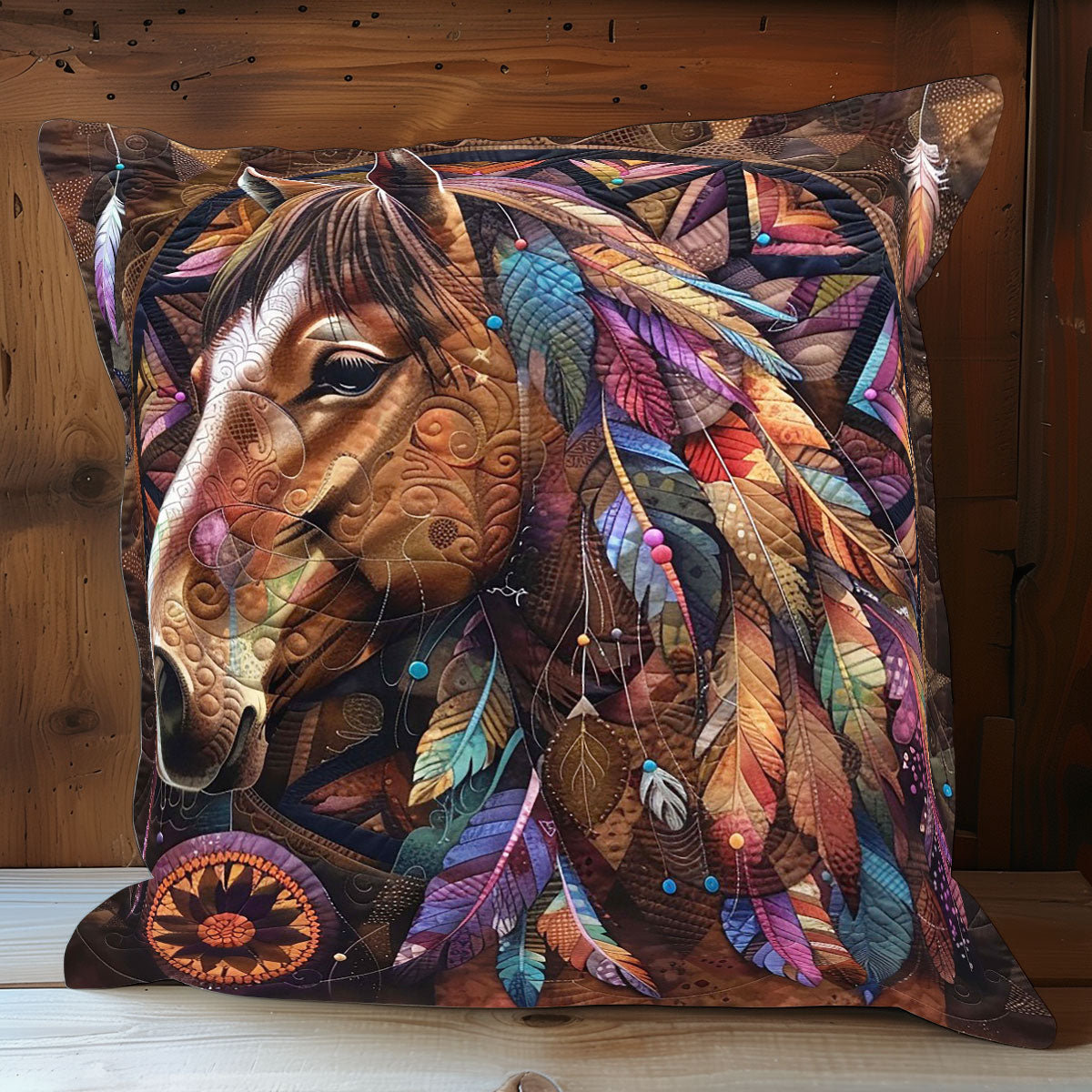 Brown Horse WM0808016CL Quilt Pillow Case