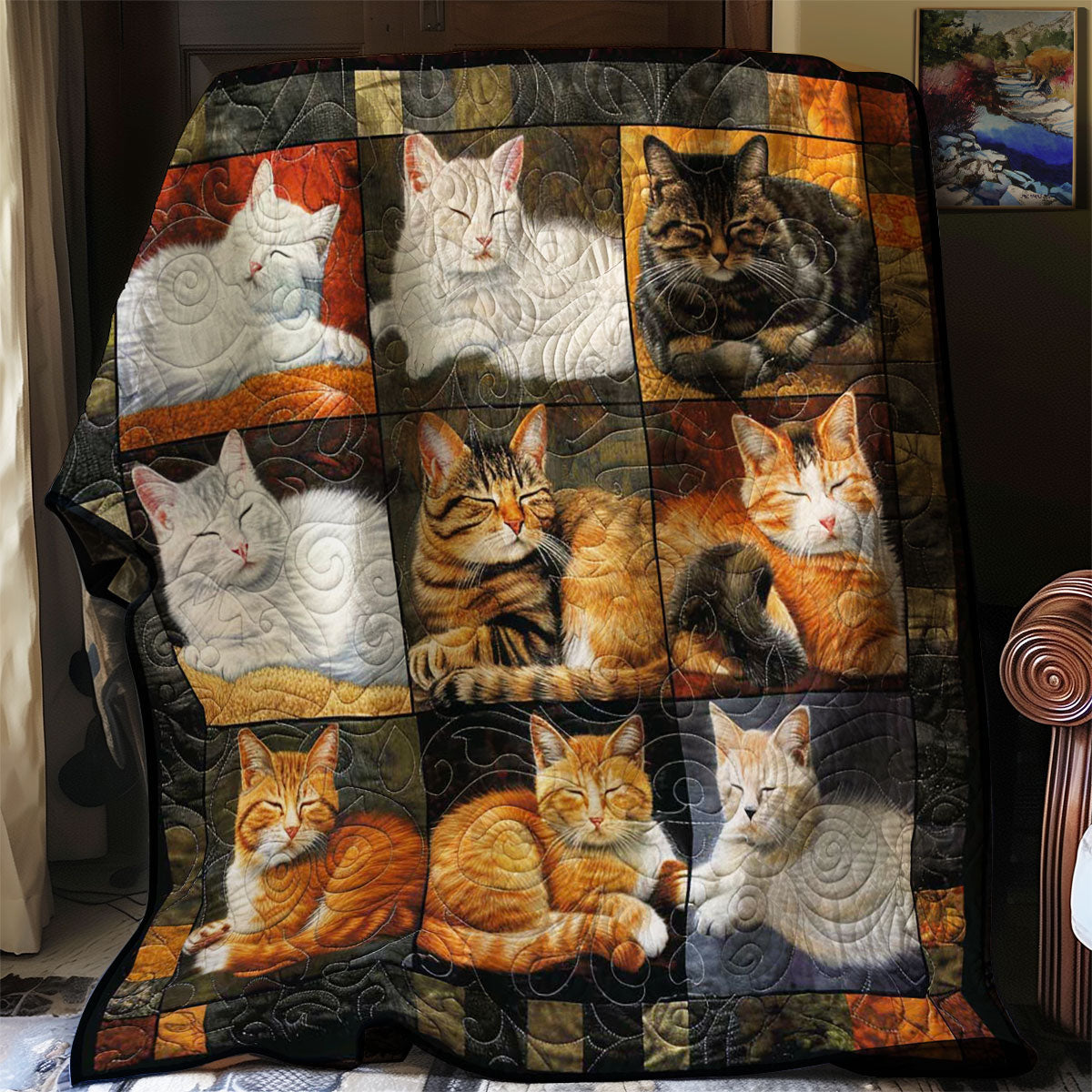 Calm Dreams Cats WN1508080CL Quilt