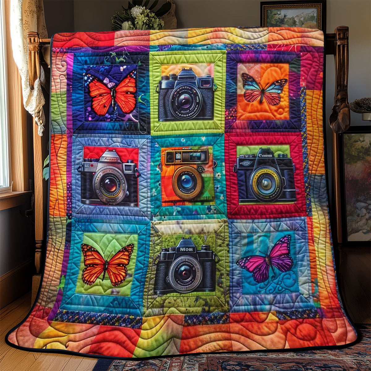 Camera’s Lively Butterfly Scenes WN2608084CL Quilt