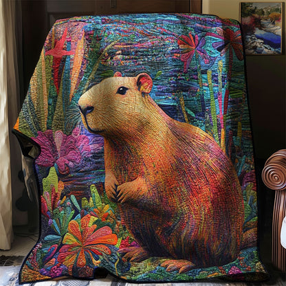 Capybara And Flowers WN0708053CL Quilt