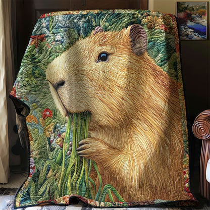 Capybara Eats Grass WN0708054CL Quilt