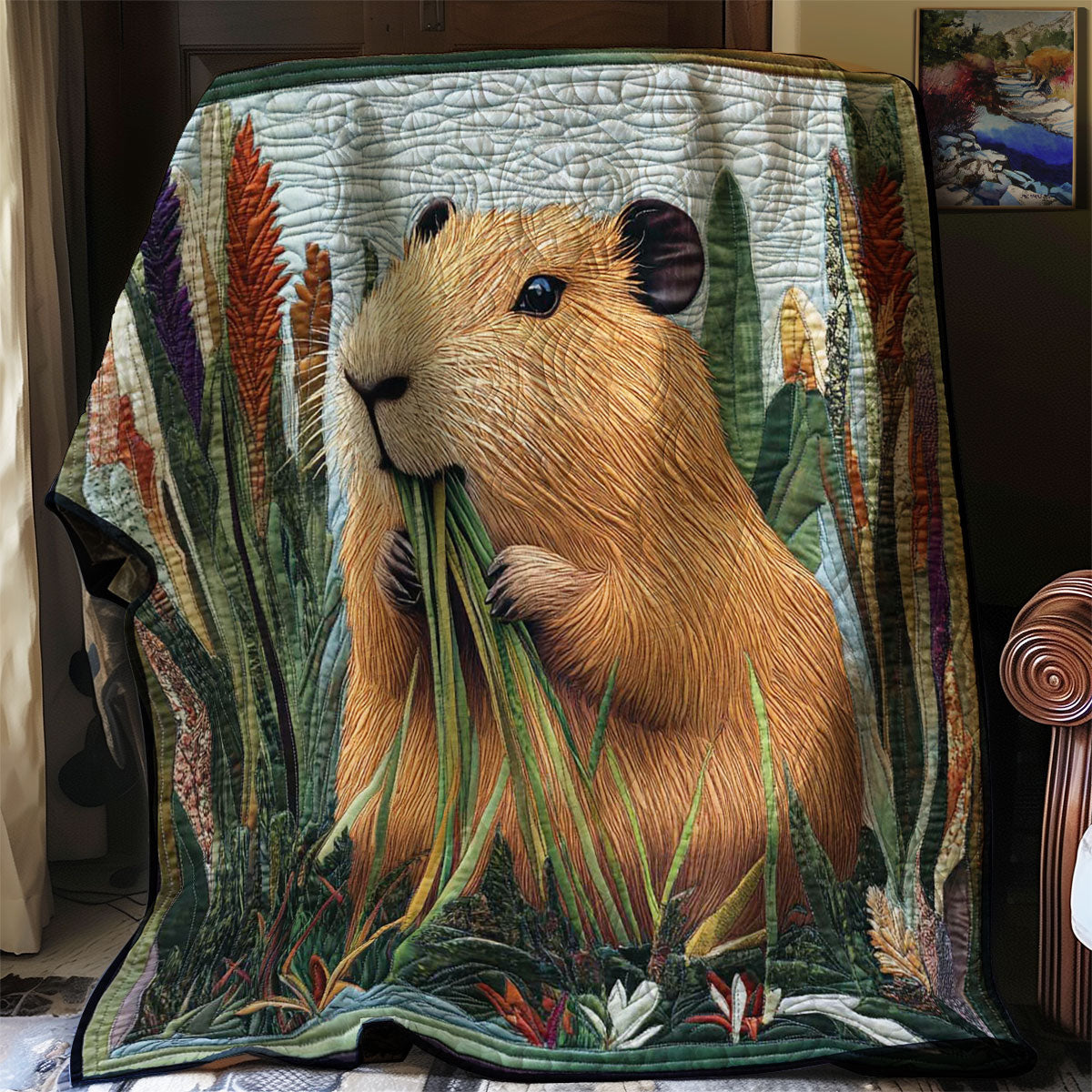 Capybara Feeding WN0708057CL Quilt