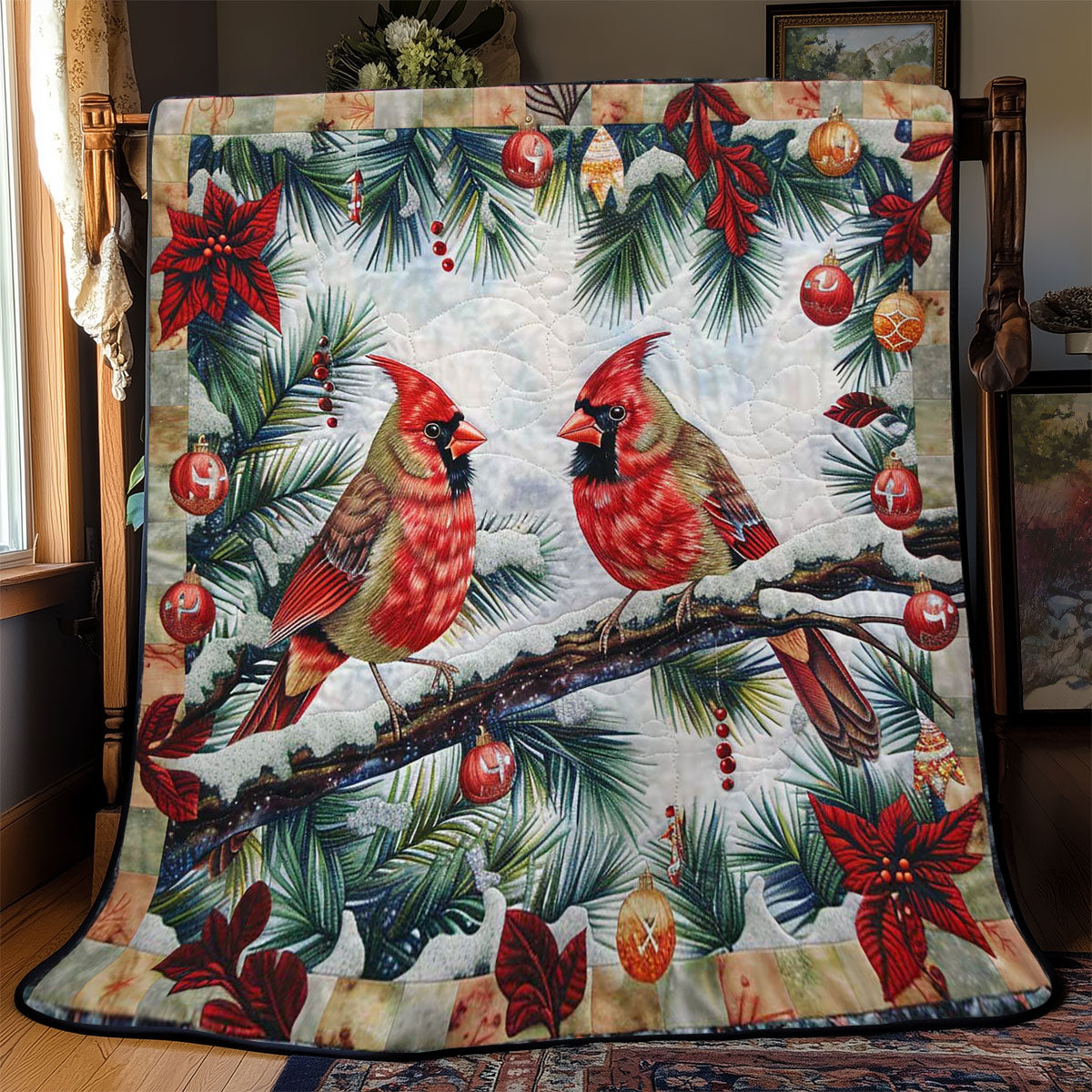 Cardinal's Snowy Duo WN2608096CL Quilt