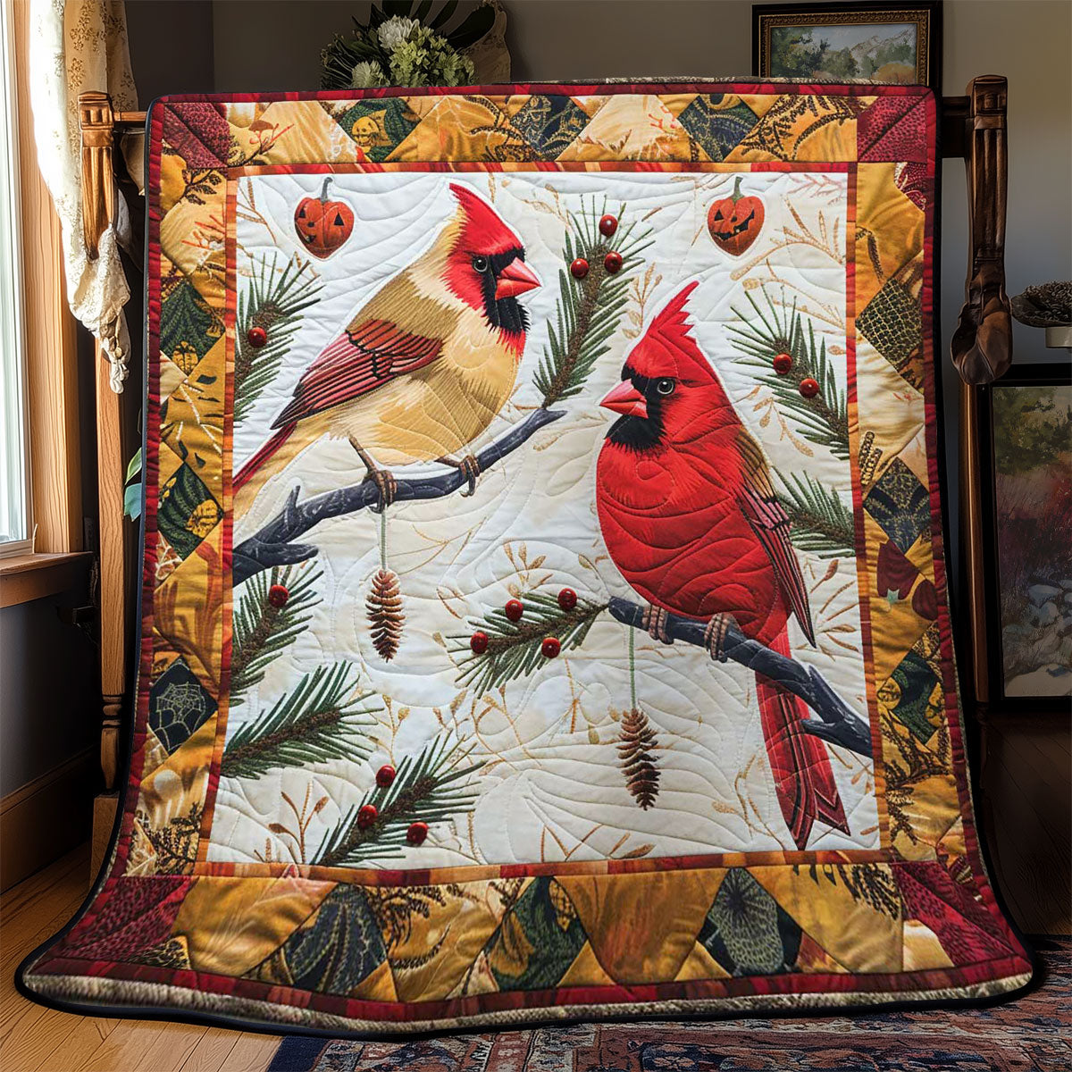 Cardinal's Winter Wonderland WN2608063CL Quilt