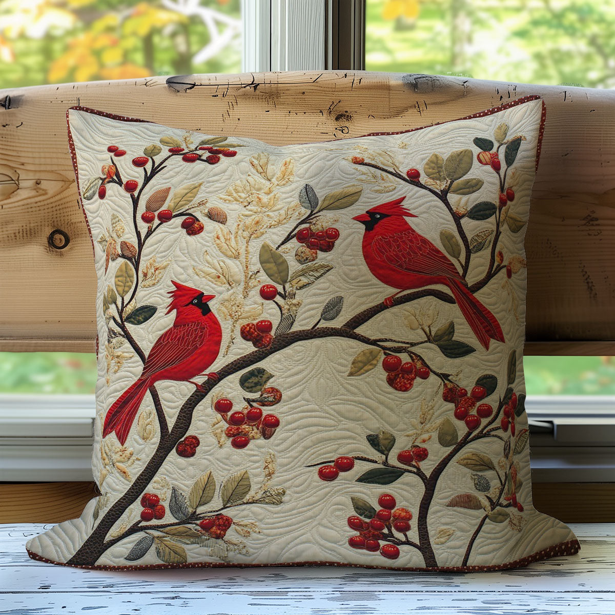 Cardinals And Berries WM0308115CL Quilt Pillow Case