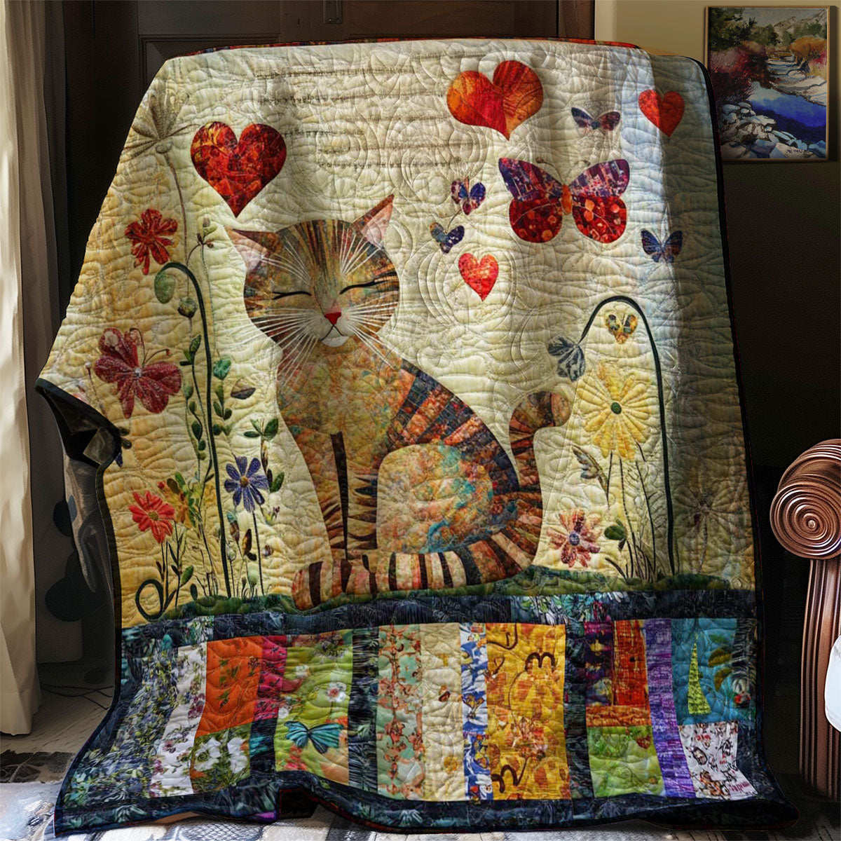 Cat And Butterfly WN0708083CL Quilt