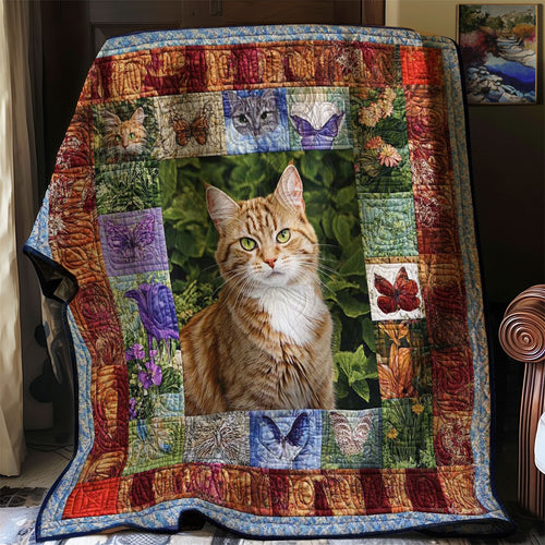 Cat And Flowers WN0608122CL Quilt