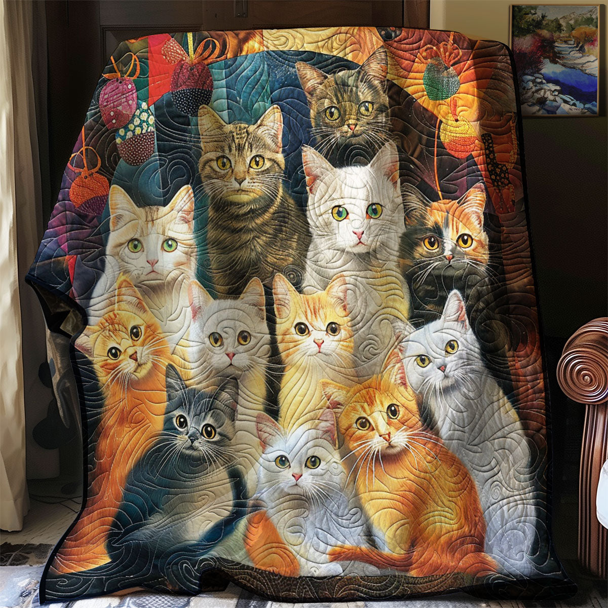 Cat Family WM2608006CL Quilt