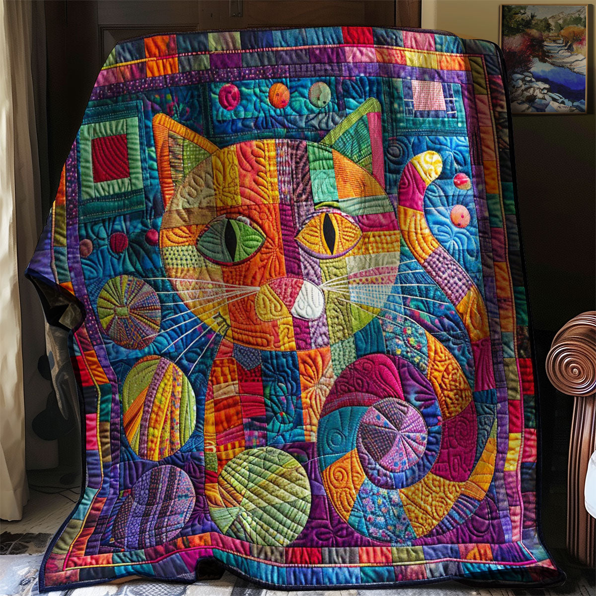 Cat Fuzzy Yarn WN0908041CL Quilt
