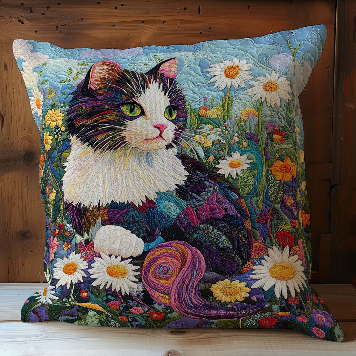 Cat In Garden WM0208152CL Quilt Pillow Case