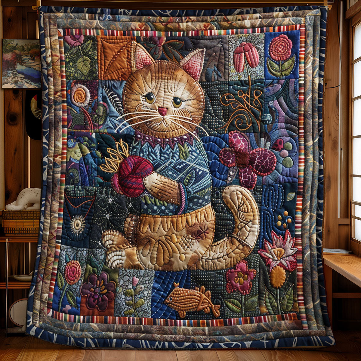 Cat Playing Yarn SR1908052CL Quilt