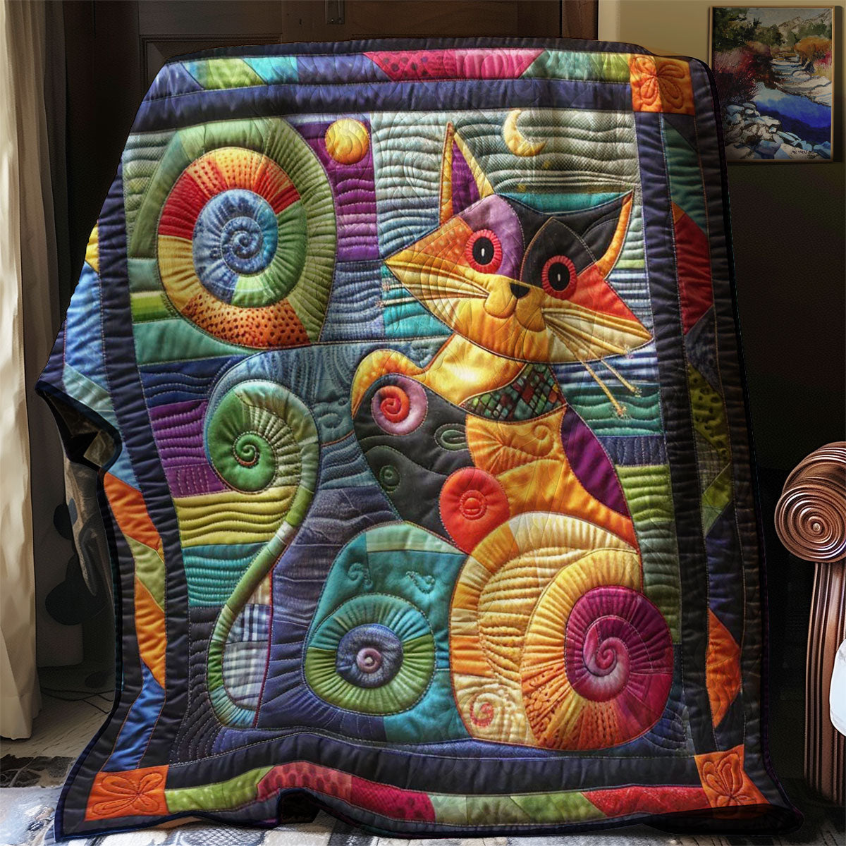 Cat's Artful Embroidery WN0908034CL Quilt