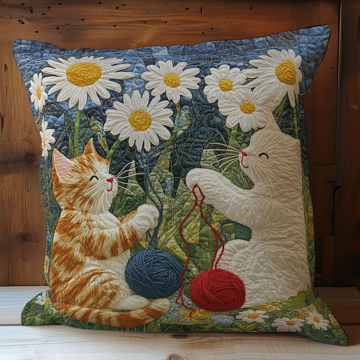 Cats And Yarns WM0508137CL Quilt Pillow Case