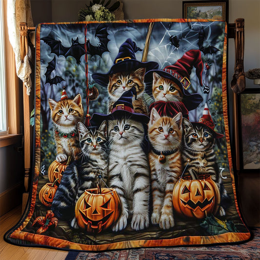 Cats In The Pumpkin Patch WN2608017CL Quilt