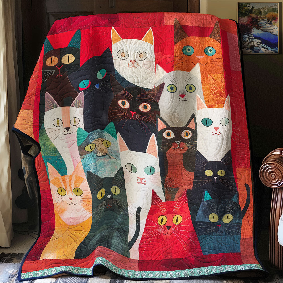 Cats' Curious Gaze WN0909085CL Quilt