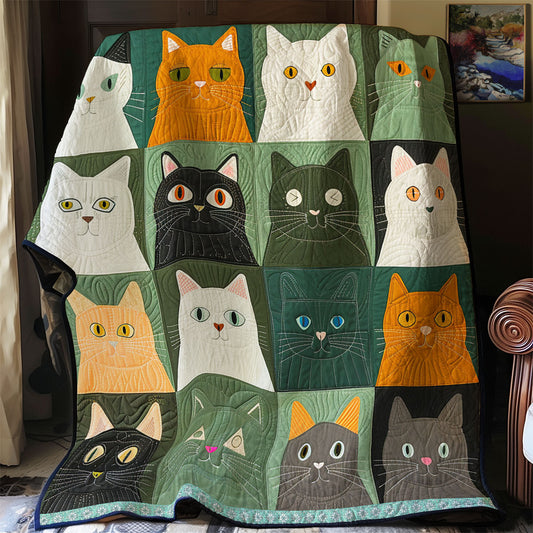 Cats' Unblinking Gaze WN0909088CL Quilt