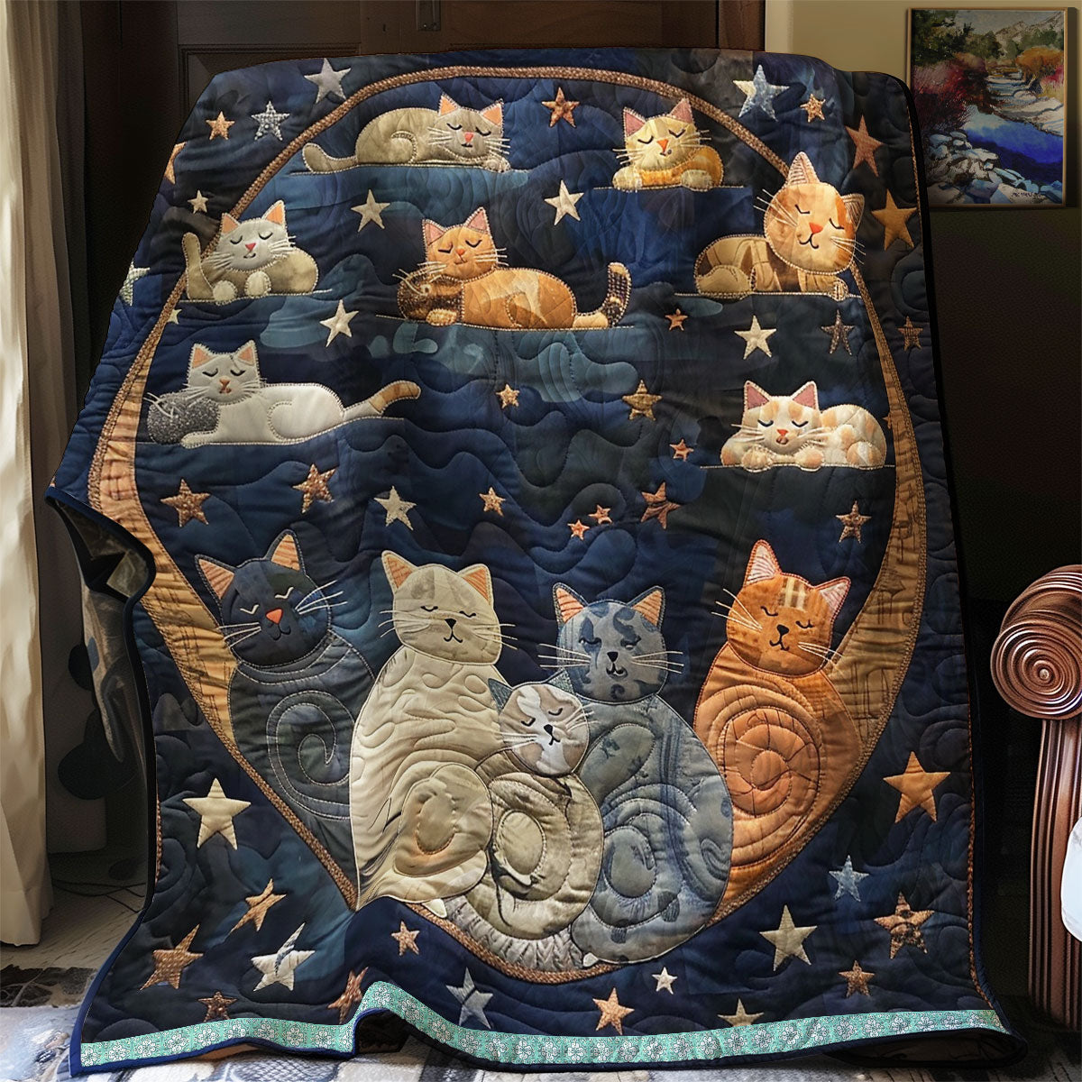 Celestial Cats’ Sleep WN0909097CL Quilt