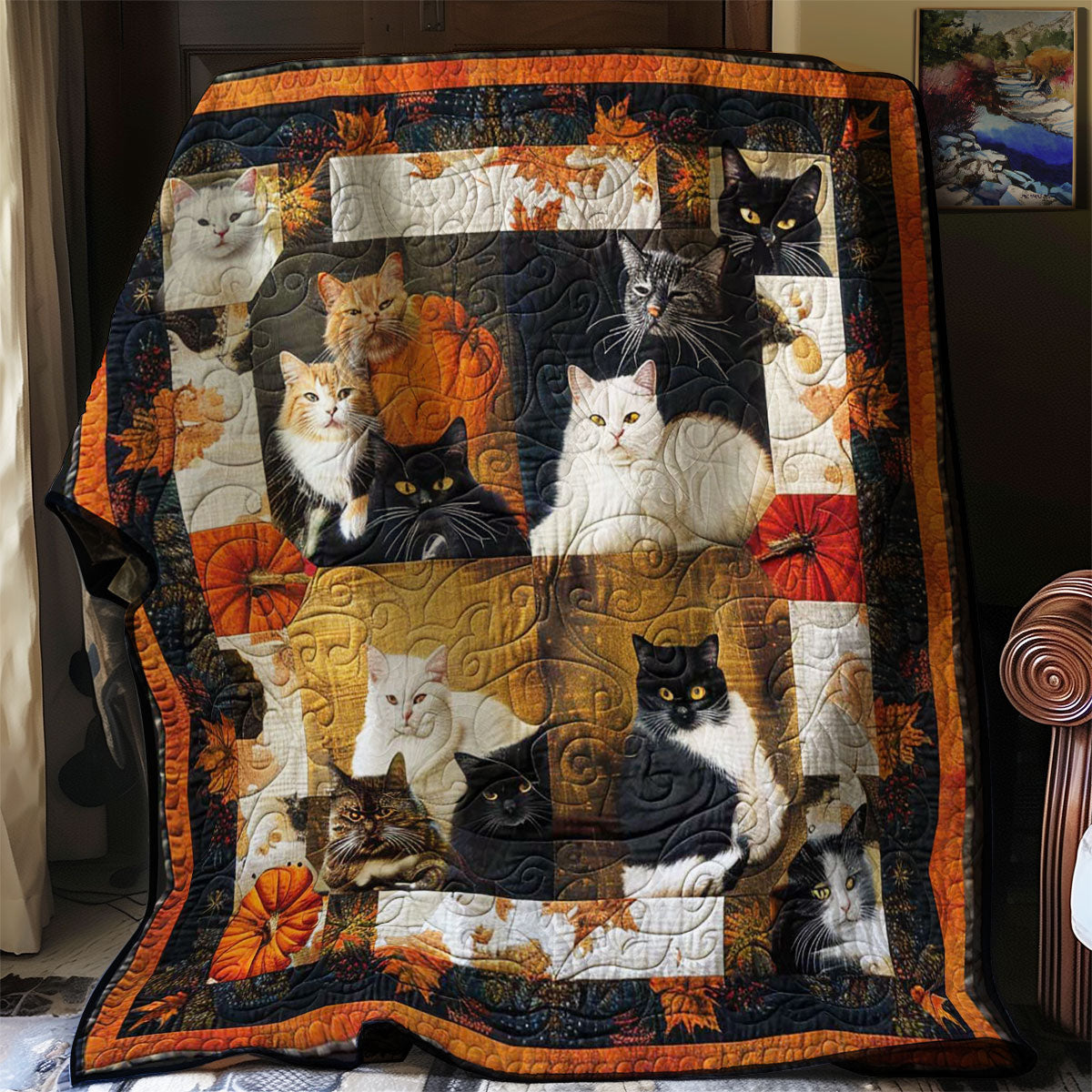 Charming Halloween Cats WN1508114CL Quilt