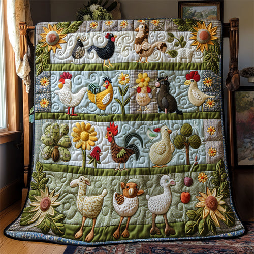 Cheerful Chickens WN2208088CL Quilt
