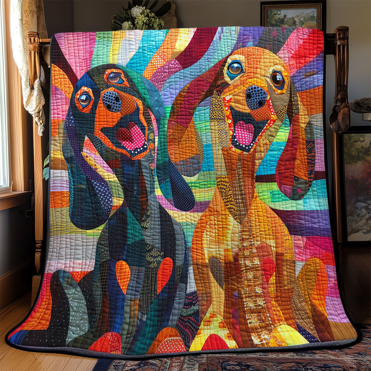 Cheerful Dachshund WN2208063CL Quilt